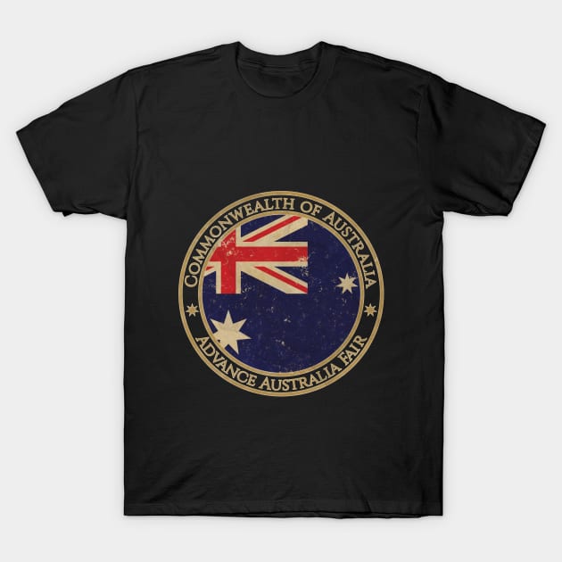 Vintage Commonwealth of Australia Oceania Oceanian Flag T-Shirt by DragonXX